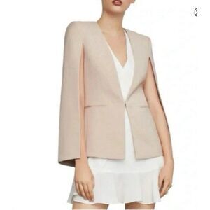 BCBGmaxazria Upas Bare Solid Pink Beige Cape Blazer Jacket Xs Small